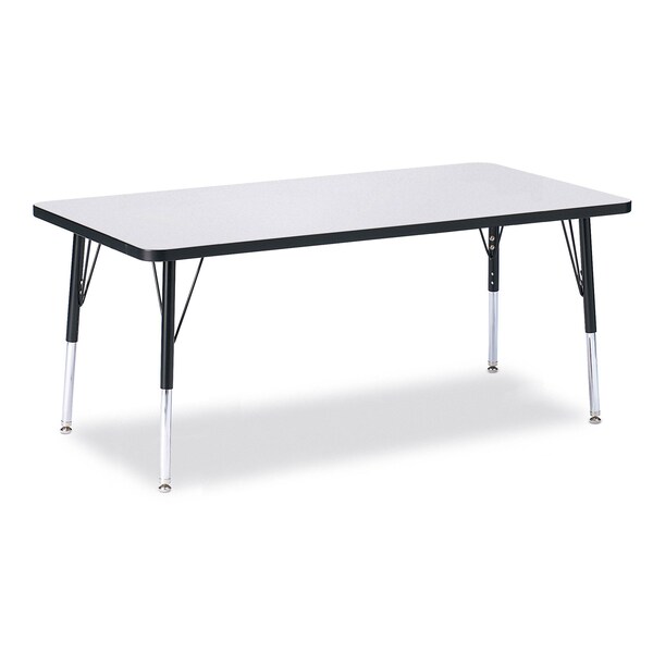 Jonti-Craft Berries Rectangle Activity Table, 30 in. x 60 in., E-height, Freckled Gray/Black/Black 6408JCE180 - main